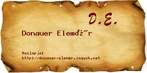 Donauer Elemér névjegykártya