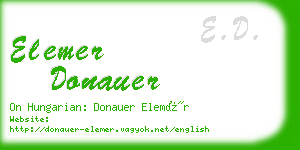 elemer donauer business card
